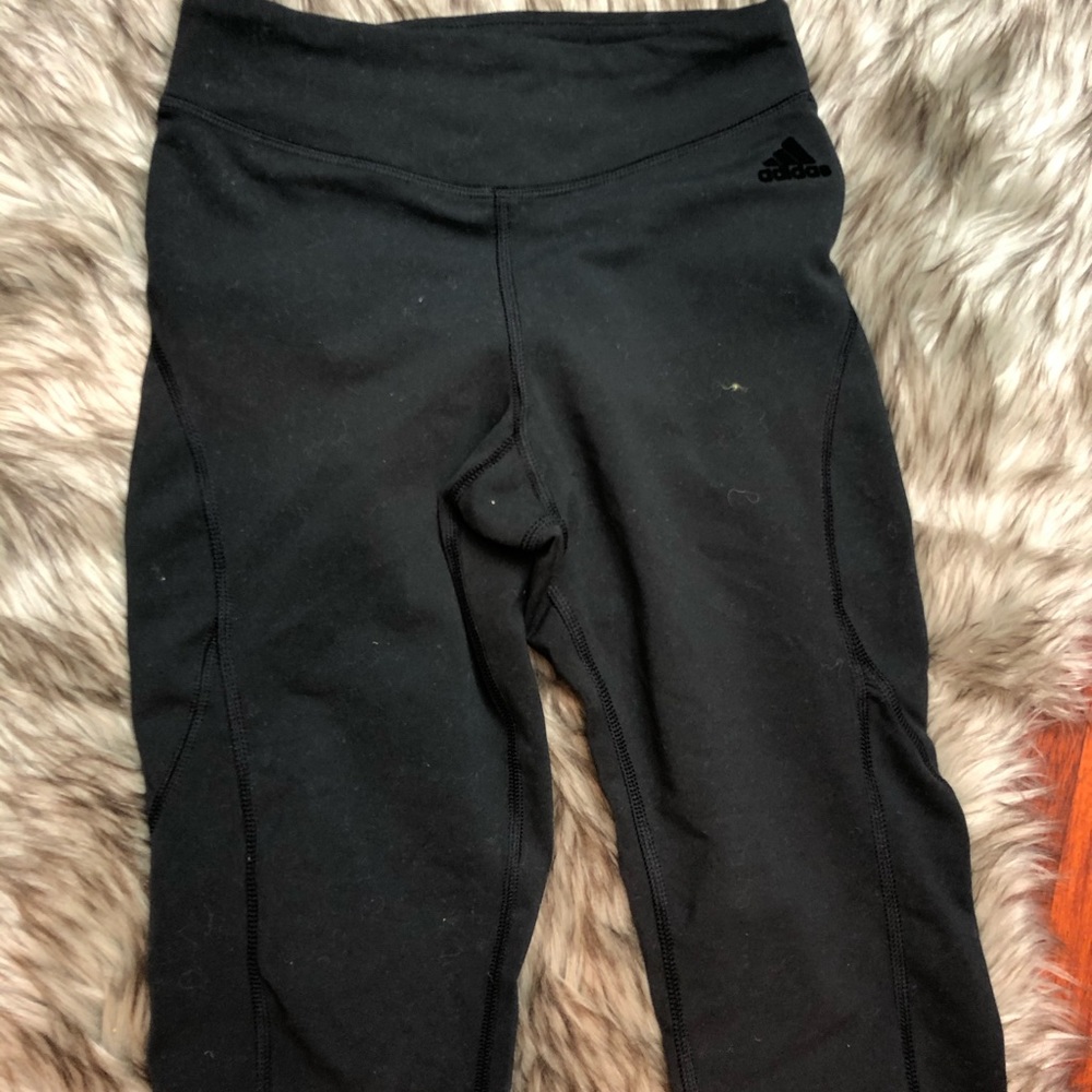 Adidas crop length athletic leggings.